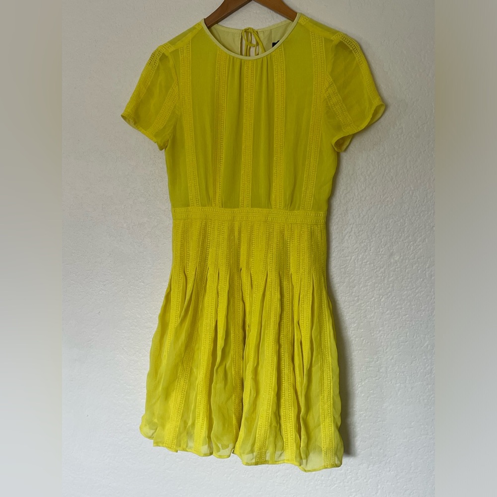 J Crew Yellow Embroidered Dress